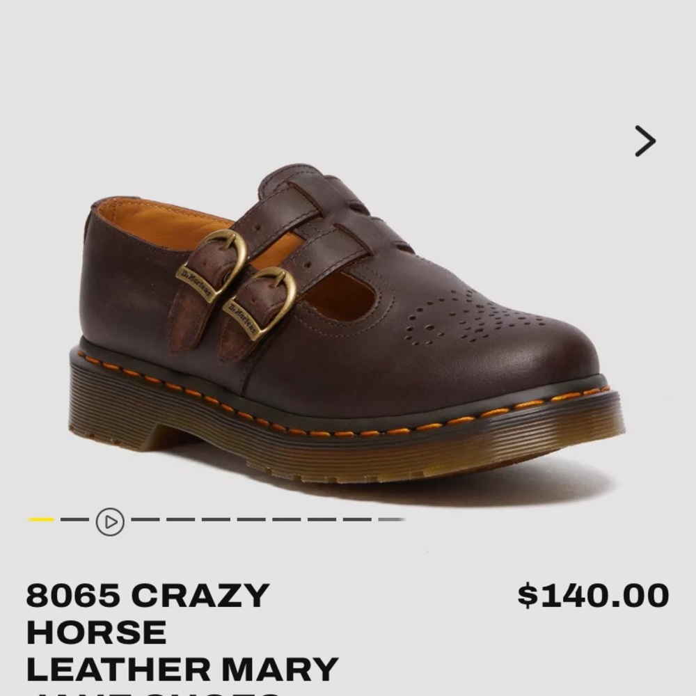 NEW IN BOX - Dr. Martens Dark Brown Leather Mary Jane Shoes - Picture 4 of 4